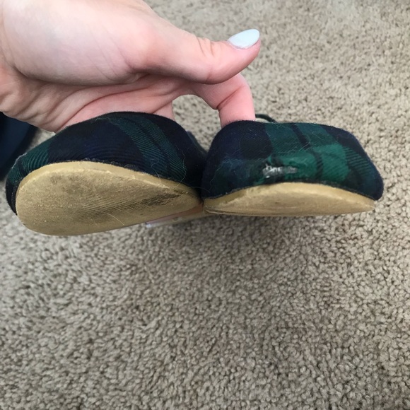Navy and Green Plaid Ballet Flats - Picture 4 of 6